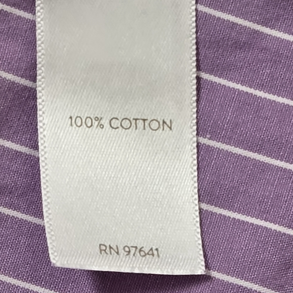J. Jill Purple and White Pinstriped Top With Side Buttons Preppy Casual - Picture 11 of 13